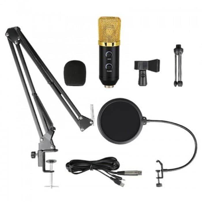 Paket Smule Microphone Mic Stand Bundel Mikrofon Untuk Komputer Studio