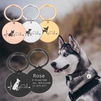 Customized Dog Collar Name Tag Pet Dog Supplies Cat Necklace ID Nameplate Kitten Puppy Accessories with Engraving Address Number