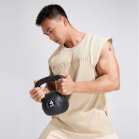 MCPW summertime fitness vest mens sport sleeveless T-shirt leisure coat round collar training suit absorb sweat rolled iron vest