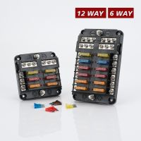 Car Marine Auto 12v 32v Plastic Cover Fuse Box Holder 12 6 Way 100a Circuit Blade Fuse Block m5 With Warning Led Light