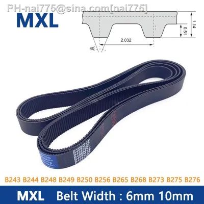 1PCS MXL Timing Belt Width 6/10mm Rubber Closed Loop Synchronous Belt B243 B244 B248 B249 B250 B256 B265 B268 B273 B275 B276MXL