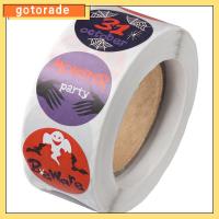 GOTORADE ฮาโลวีน สติกเกอร์ของขวัญ 1นิ้วค่ะ กาวในตัว ป้ายติดสติ๊กเกอร์ หลอกหรือปฏิบัติ กลมกลมๆ ป้ายปิดผนึก ของตกแต่งงานปาร์ตี้