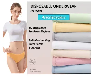 Disposable Panties (5-pc / 7-pc) Ladies 100% Cotton EO Sterilization Woman  Underwear Panties Maternity Confinement Panties Portable Travel Lingerie  Travel Essentials Woman Underpants