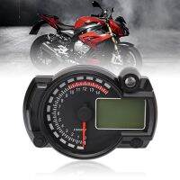 Universal Motorcycle Speedometer Tachometer Odometer N Gear 7 Backlights 19000 RPM 299 KMH MPH Fuel Level Water Temp Time 12V