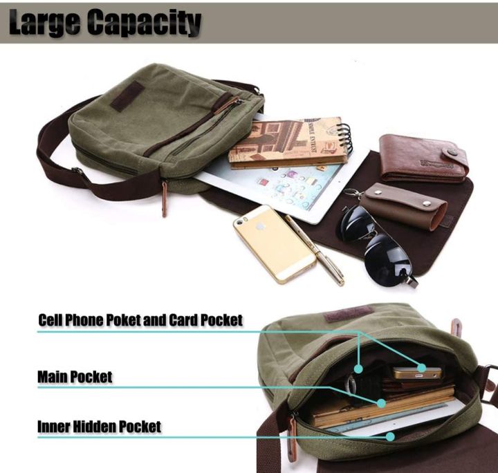 กระเป๋าส่งเอกสารของผู้ชาย-กระเป๋าสะพายไหล่ผ้าใบกระเป๋าคาดลำตัว-amp-สะพายไหล่สำหรับทำงานและโรงเรียนแท็บเล็ตหน้าจอสัมผัส