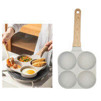 4 Hole Nonstick Egg Hamburger Frying Pan Mini 4 Cup Omelette Pan with Handle for Universal Flat Bottom Induction Cooker