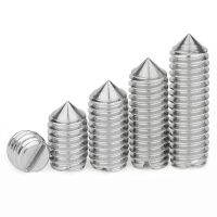 10pcs/lot Stainless Steel Slotted Head Cone Point Grub Set Screw M1.6 M2 M2.5 M3 M4 M5 M6 M8 M10 Tapered End Headless Bolt