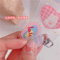 Cute acrylic double-sided pendant bag accessories jewelry dinosaur flower ins key chain pendant cute