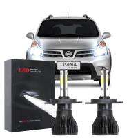 สำหรับ Nissan Livina XGear 2007-2011-2ชิ้น6000K หลอดไฟ LED สีขาวไฟหน้าหลอดไฟแทนฮาโลเจน