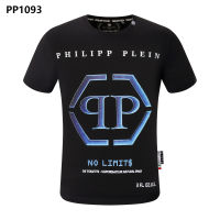 ที่มีคุณภาพสูงผู้ชาย Philipp Plein พิมพ์จดหมายผ้าฝ้ายแขนสั้นเสื้อยืด PP เสื้อเย็นประเดิม