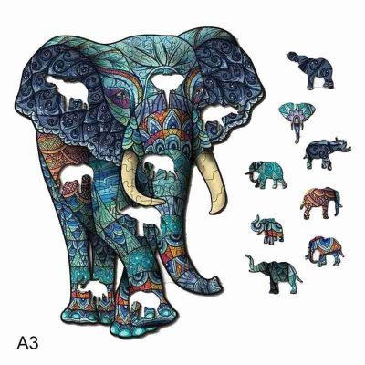 New Wooden Animal Puzzle A4 A3 Size Baby Toy 3D Jigsaw Set Board Game for Adults Kids Gifts Educational Toy Tangram Puzzles