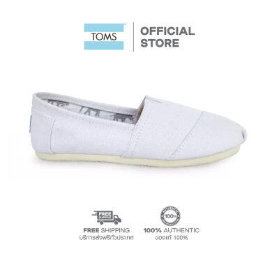 TOMS_ รองเท้าลำลองผู้หญิง แบบสลิปออน (Slip on) รุ่น Classic White Canvas รองเท้าลิขสิทธิ์แท้