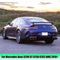 สปอยเลอร์กันชนหลังคลุมระบายอากาศด้านข้างสำหรับ Mercedes Benz X290 GT GT50 GT63 AMG 2019 + 4ประตูรถกูบ ABS สีดำเงา