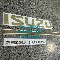 สติ๊กเกอร์ติดฝาท้าย ISUZU 2500 TURBO เส้นยาว สีทอง 1ชุดมี3ชิ้น