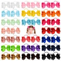 ❐☁□ 1 Pcs 3.5 Fashion Small Baby Elastic Rubber band Head rope Mini Solid Ribbow Bow Tie For Girls Wholesale Hair Accessories 029