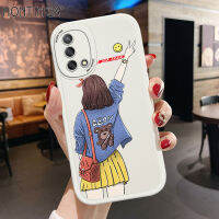 Hontinga ปลอกเคสสำหรับ OPPO A93 2020 A94 A95 A96 5G 4G เคสการ์ตูน Elegant Girl หนังนุ่มซิลิโคนเคสโทรศัพท์คลุมทั้งหมดเคสป้องกันกล้องกันกระแทกฝาหลังเคสใส่โทรศัพท์แบบนิ่มสำหรับเด็กผู้หญิง