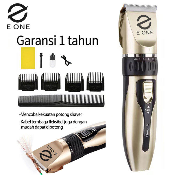 E ONE mesin potong rambut cas 1 set cukur rambut elektrik tanpa kabel