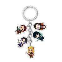 New Demon Kimetsu No Yaiba Keychain of Cartoon Figure Kamado Tanjirou Nezuko Pendent Chain Gifts