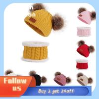 ALDRICH FASHION Fashion Girls And Boys Keep Warm Children Kids Beanie Cap Hat Scarf Set Knitteed Fake Ball