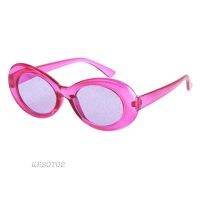 [KESOTO2] R Transparent Clout Goggles Oval Bold Mod Thick Framed Sunglasses Pink