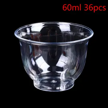 50pcs Clear Plastic Disposable Cups Party Shot Glasses Jelly Ice