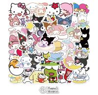 ʕ •ᴥ•ʔ ✿ พร้อมส่ง : สติ๊กเกอร์กันน้ำลายตัวละครแก๊งค์ซานริโอ้ | Sanrio Character Gang Waterproof Sticker Set.