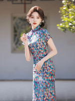 OliviaRetro Cheongsam ใหม่ล่าสุดสีสวยๆใส่ได้ทุกวันสามารถใส่401D1435ชุดเดรสยาวแขนสั้นได้