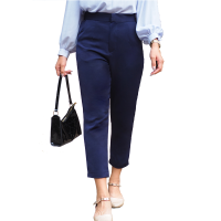 LA: กางเกงขายาวผู้หญิง 7ส่วนหน้าเรียบ (ผ้าฮานาโกะ) ใส่ทำงาน (S-5XL)