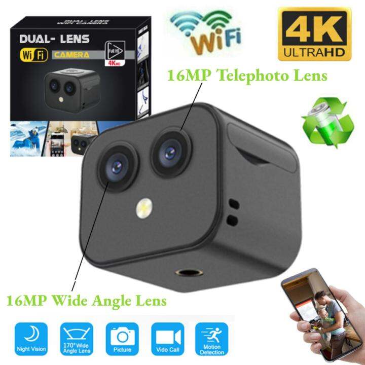 HD 4K Dual Lens Wi-Fi Camera Wireless Network Remote Intercom Camera ...