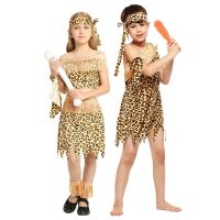 Umorden Kids Child Historical Caveboy Cave Girl Costume Stone Age Primitive Cosplay for Boys Girls Purim Halloween Costumes