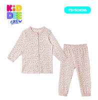 KiddeeCrew ชุดนอนเด็กผู้หญิงชมพูลายดอกไม้ Pink flower girl sleepwear เหมาะสำหรับอายุ 1-8 ปี