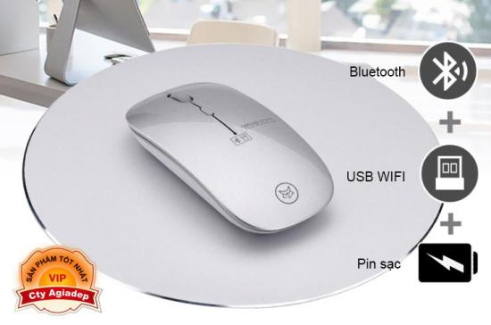 Chuột không dây siêu xịn chuột bluetooth và usb wifi 2 trong 1cho macbook - ảnh sản phẩm 1