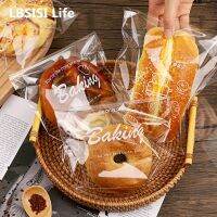 LBSISI Life 100pcs Bread Packaging Bag Toast Self-adhesive Bags Baking Donut Biscuit Separate Small Transparent Plastic Bag Pipe Fittings Accessories