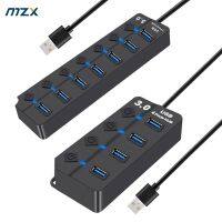 MZX 7/4 Hub Port USB 3.0 2.0 Multi-hub Hub Multi Splitter 3 0 ekstensi beberapa Expander adaptor konsentrator setiap Port dengan saklar