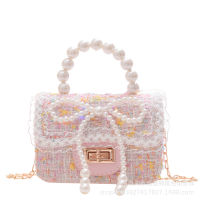 Girls Spring 2022 New Style Accessories Childrens Korean Style Pearl Bag Stylist Shoulder Bag Baby Crossbody Bag