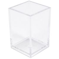 Acrylic Pen Holder Clear Desktop Pencil Cup Stationery Organizer Pot Holders for Office Desk (3 Pack)