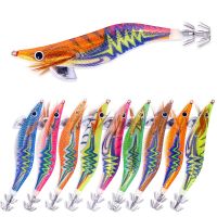 hot！【DT】 3.5 Pesca Squid Jigging Wood Shrimp Jig Artificial Bait 14Cm-18G Cuttlefish Fishing Tackle with Rattling