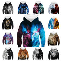 Wolf 3D Oversized Boys Hoodies for Girls 10 14 years old Teenagers Childrens Sweatshirt for Boys Sweat Shirt Child Kids Clothes