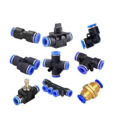 Pneumatic Fitting Pipe Connector Tube Air Quick Fittings Water Push In Hose Couping 4mm 6mm 8mm 10mm 12mm PU PY PK PM PZA HVFF Pipe Fittings Accessori