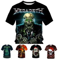 Rock Band Megadeth Unisex 3D Printed T Shirt Popular Hip-hop O-Neck Short-sleeved T-shirt Summer Mens Top Christmas Skull Tees