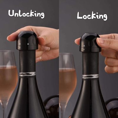 1 Wine Vacuum Pump Stoppers with Time Scale Record + 2 Champagne Stoppers,Reusable Bottle Preserver Cork Sparkling Wine