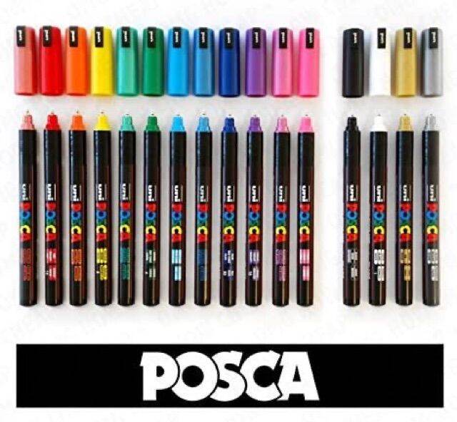 พร้อมส่ง-โปรโมชั่น-uni-posca-pc-3m-pc-5m-ปากกามาร์คเกอร์-ปากกากันน้ำ-ปากกาเขียน-ส่งทั่วประเทศ-ปากกา-เมจิก-ปากกา-ไฮ-ไล-ท์-ปากกาหมึกซึม-ปากกา-ไวท์-บอร์ด