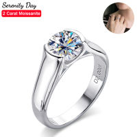 Serenity วันจริง D สี2กะรัต Moissanite แหวนแต่งงาน S925ชุบเงิน18พันทองคำขาวผู้หญิงเจ้าสาวเครื่องประดับ Fine