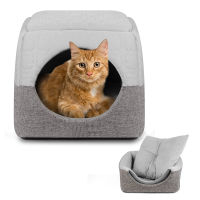 Two Uses Pet Bed For Cats Warm in Winter Ice Silk Cool in Summer Soft Nest Kennel Cave House Sleeping Mat Tent For Small Dogs