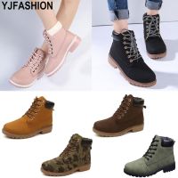 CODSheng luo YJFASHION Size 41-46 Women Worker Knight Lace Up Ankle Boots Couple Shoes