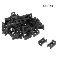 Uxcell 46Pcs/lot 3.8mm Hole Width Cable Tie 3.3mm Screw Hole Base Saddle Type Wire Holder Nylon HC-1S 12.6x7x5.7mm Black