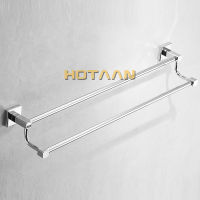 Free Shipping Chrome Finish Stainless Steel Bathroom Accessory Double Towel Bar Towel Rail Towel Holder 60cm YT-10798