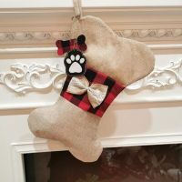 fish bone shaped christmas gift present pet stocking xmas decoration stocking gift present bag Socks Tights