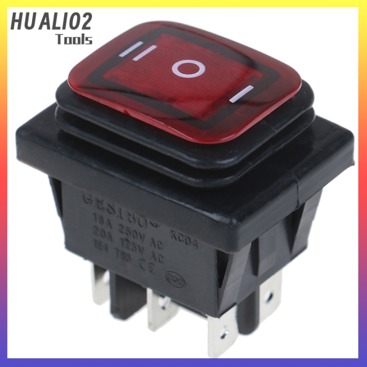 huali02เรืออัตโนมัติกันน้ำ6pin-30a-250v-สวิทช์ไฟ-led-คันโยกสลับ12v-220v-1ชิ้น