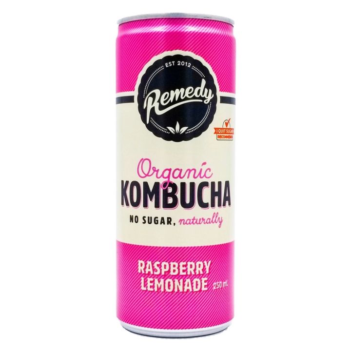 Remedy Organic Kombucha Raspberry Lemonade (250ml can) | Lazada PH